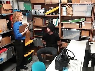Mummy Lp Officer Fucks A Masculine Shoplifter In Her Back Office